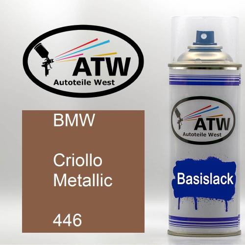 BMW, Criollo Metallic, 446: 400ml Sprühdose, von ATW Autoteile West.